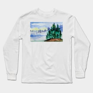 Christmas trees landscape Long Sleeve T-Shirt